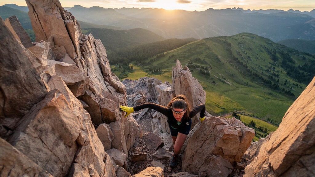 meilleur gants de running, trail running montagne lever du soleil 