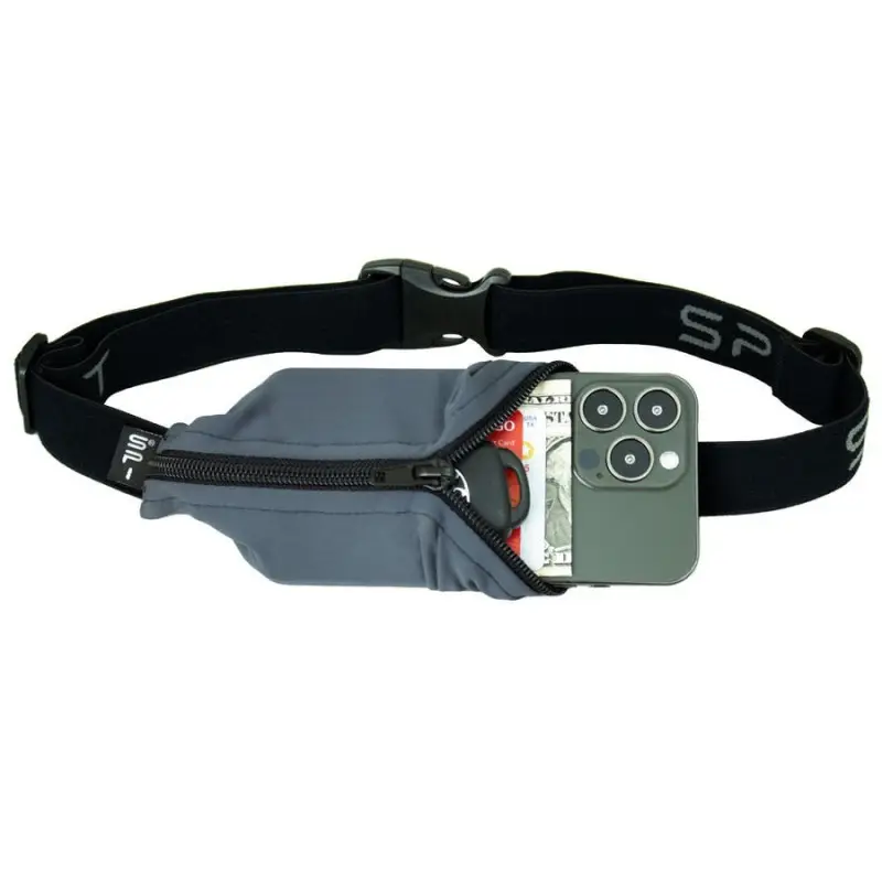 ceinture spibelt large pocket anthracite ceinture extensible porte gels nutrition telephone 1